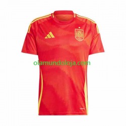 Camisola Espanha Homem Equipamento Primeiro Euro 2024 Manga Curta
